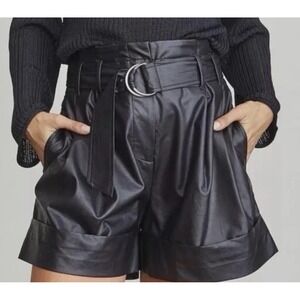 Elizabeth And James Dressy Girl Faux Leather Paperbag Shorts Size 26W